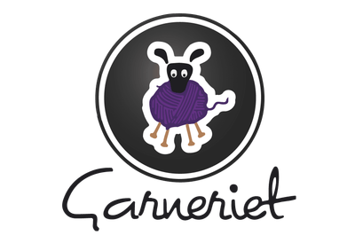 Garneriet – logotyp med ett får av garn
